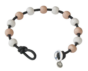 Wrap Bracelet - Black with Silver & Rose Gold