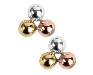 Earings - Crystal Cluster Studs - Tri-color