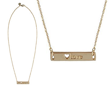 Necklace - ID LOVE necklace with Heart cutout - Gold